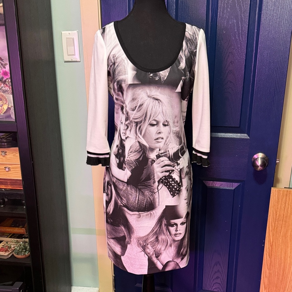 Tenax Dress black & white photo print of Brigitte Bardot - FREE SHIPPING